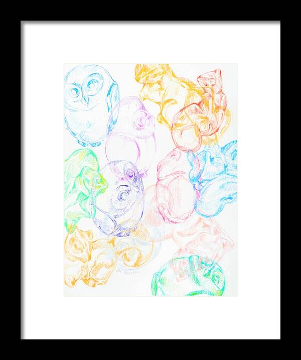 Owl Framed Print featuring the drawing Crazy Mix by K M Pawelec