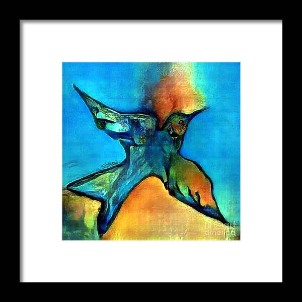 American Art Framed Print featuring the digital art Bird Flying Solo 004 by Stacey Mayer