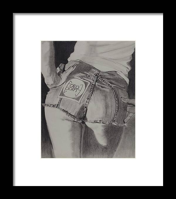 Charcoal Pencil On Paper Framed Print featuring the drawing Back In The Seventies by Sean Connolly