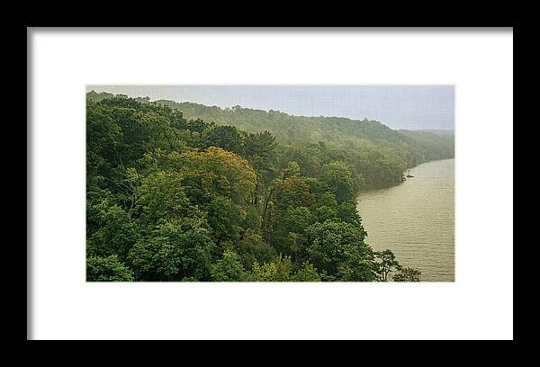 Hudson Framed Print featuring the digital art Fog On The Hudson River by Nicholas McCabe
