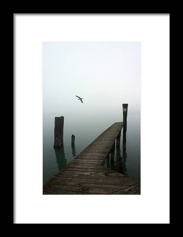 Fog Framed Print featuring the photograph Foggy Dock 12 by Mary Bedy