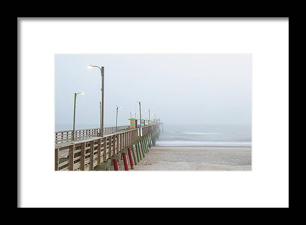 Fishing Framed Print featuring the photograph Foggy Evening at Emerald Isle North Carolina by Bob Decker