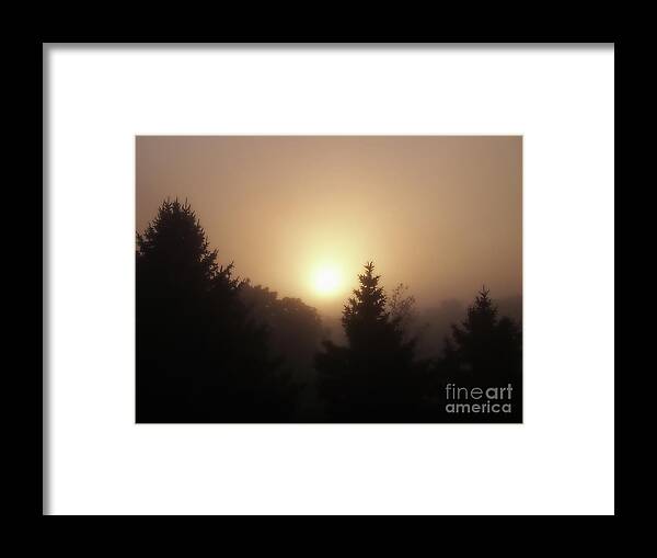 Sunrise Framed Print featuring the photograph Foggy Sunrise by Phil Perkins