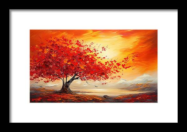 Maple Tree Framed Print featuring the painting Foliage Impressionist by Lourry Legarde