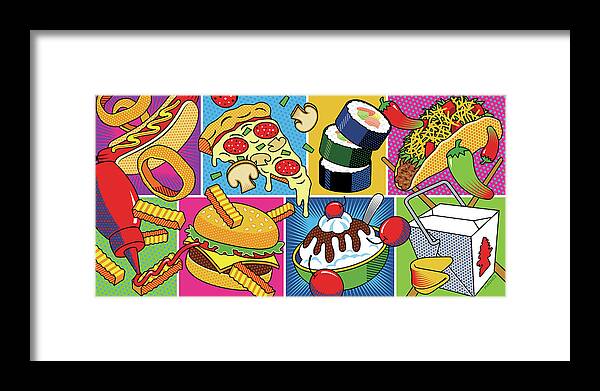 Graphic Art Framed Print featuring the digital art Food Essentials by Ron Magnes