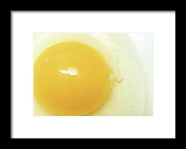 Food Framed Print featuring the photograph Food Photography - Egg Yolk by Amelia Pearn