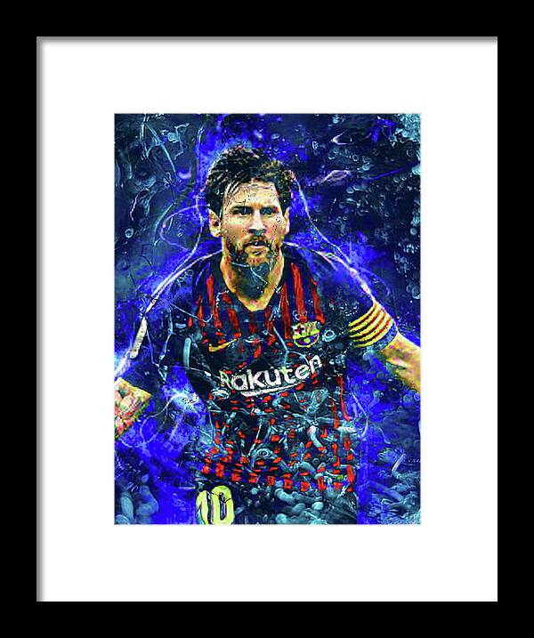 Fc Barcelona Framed Print featuring the digital art Football MVP by Nelson Erdman