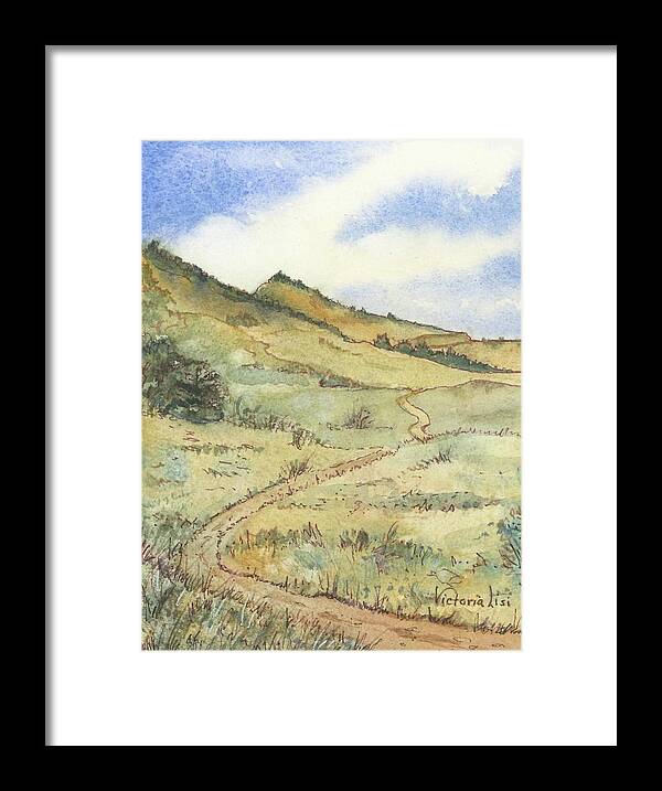 Watercolor Framed Print featuring the painting Foothills Path by Victoria Lisi
