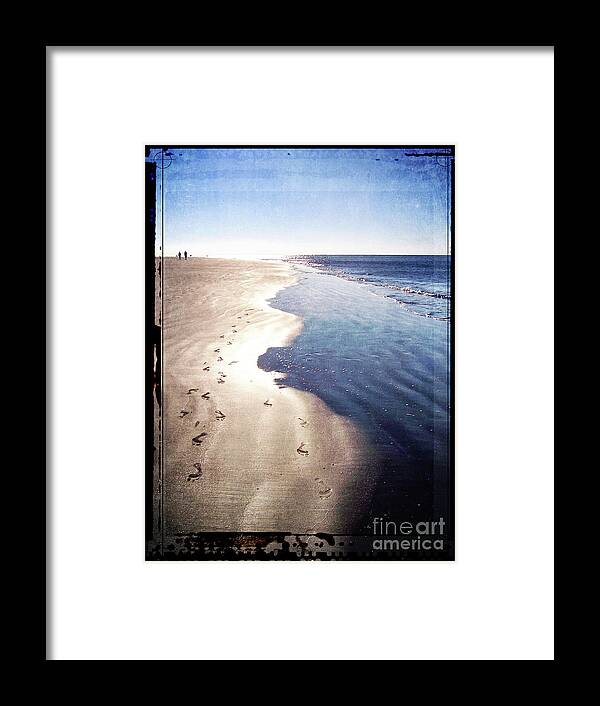 Hilton Head Island Framed Print featuring the digital art Footprints In The Sand by Phil Perkins