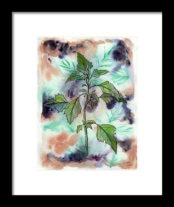 Plant Framed Print featuring the painting Forage. Lambsquarters by Tammy Nara