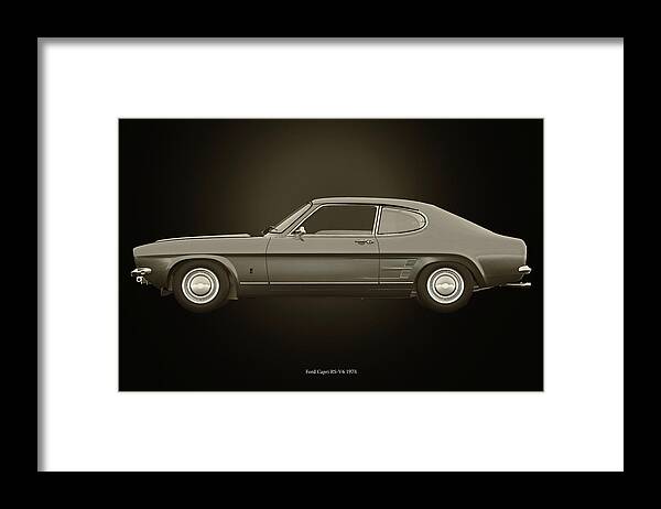 Car Framed Print featuring the photograph Ford Capri RS-V6 1973 Black and White by Jan Keteleer