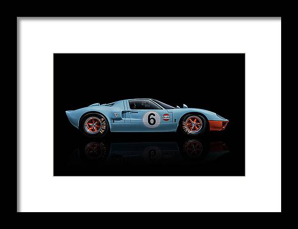 Racing Framed Print featuring the digital art Ford GT 40 by Douglas Pittman