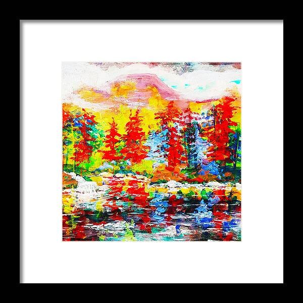 Traditional Painting Framed Print featuring the painting Forest of Color by Rose Lewis