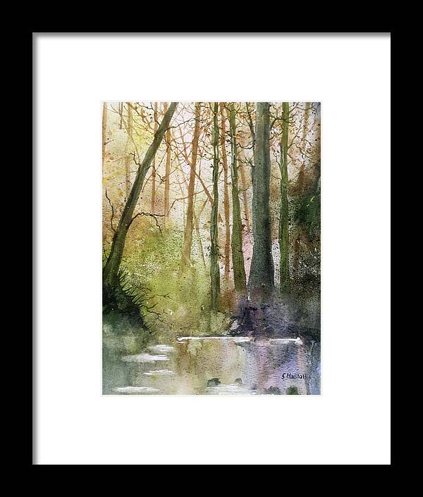 Watercolour Framed Print featuring the painting Forest Study 1 by Glenn Marshall