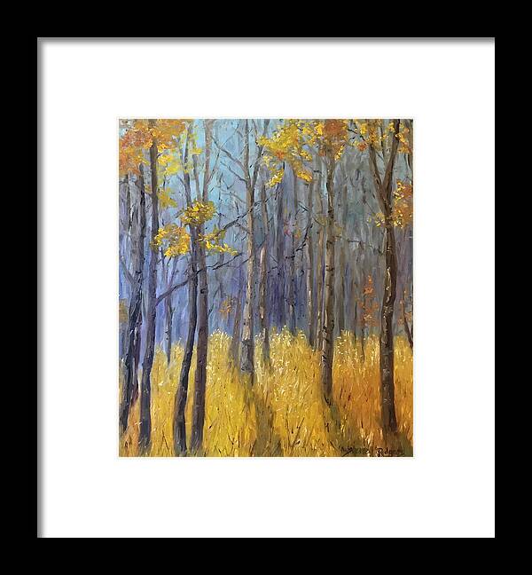 Landscape Framed Print featuring the painting Forest Tranquility by Sherrell Rodgers
