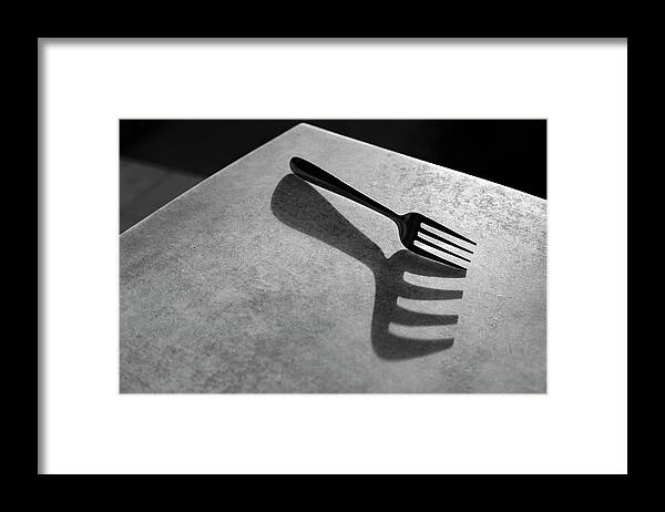 Minimalism Framed Print featuring the photograph Fork Shadow by Prakash Ghai