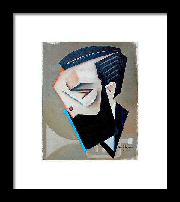 Jazz Framed Print featuring the painting Form Theory / a portrait of Josh Lawrence by Martel Chapman