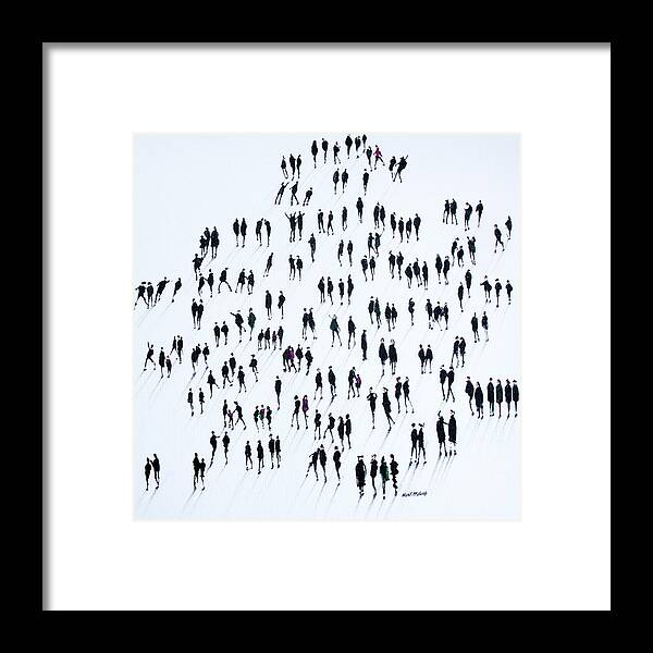 Art Of Queing Framed Print featuring the painting Forming A Queue by Neil McBride