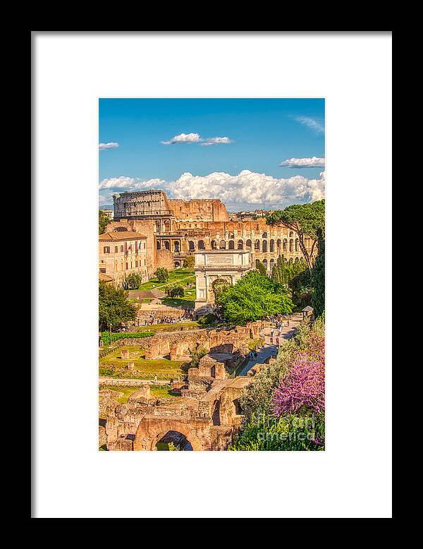 Colosseo Framed Print featuring the photograph Forum Romanum with The Colosseum in the background by Stefano Senise