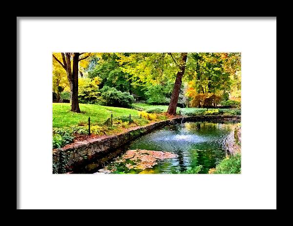 Mixed Media Framed Print featuring the mixed media Fountain in Winchester by Anthony M Davis