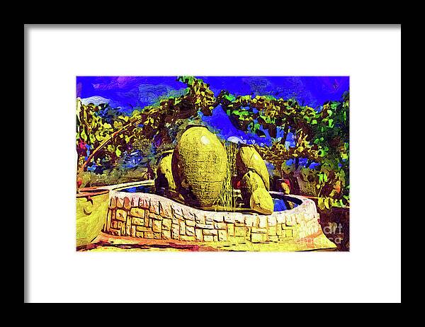 Fountain Framed Print featuring the digital art Fountain Of Urns by Kirt Tisdale