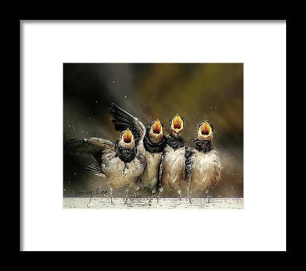 Chicks Framed Print featuring the digital art Four Crooners by Dave Lee