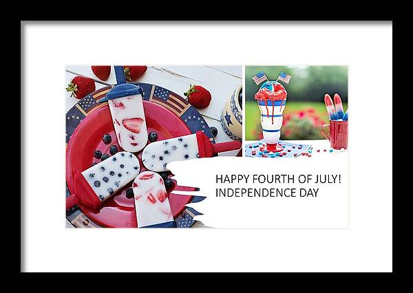 4th Of July Framed Print featuring the mixed media Fourth of July Picnic by Nancy Ayanna Wyatt