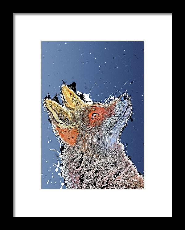 Fox Framed Print featuring the digital art Fox Animals Art #fox by Justyna Jaszke JBJart