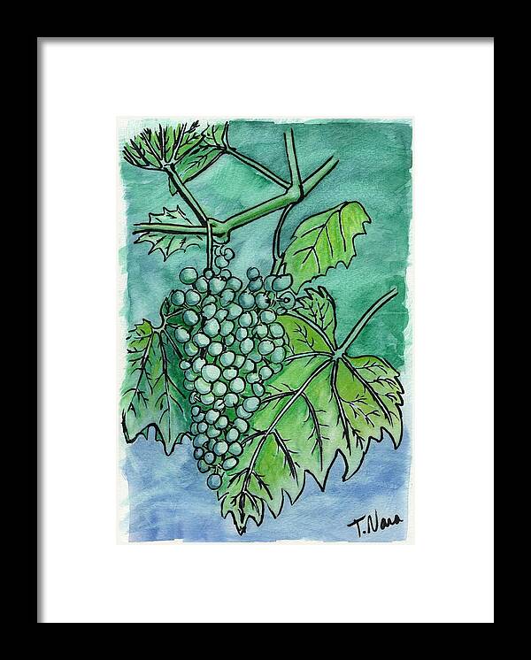 Grapes Framed Print featuring the painting Fox Grapes by Tammy Nara