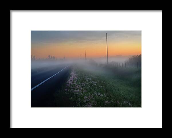 Horizontal Framed Print featuring the photograph Foxtails and Fog by Dan Jurak