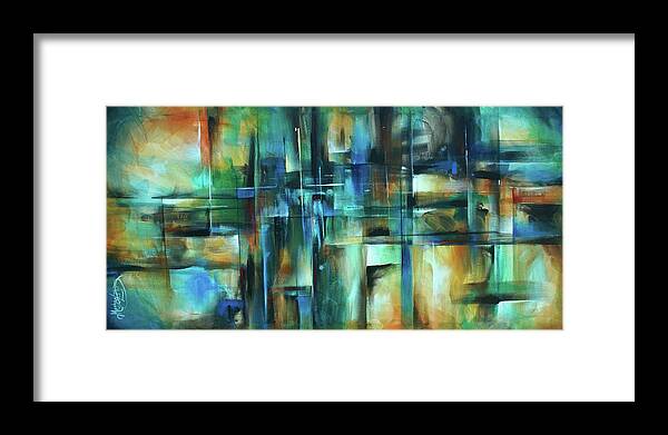 Abstract Framed Print featuring the painting Fractured View by Michael Lang