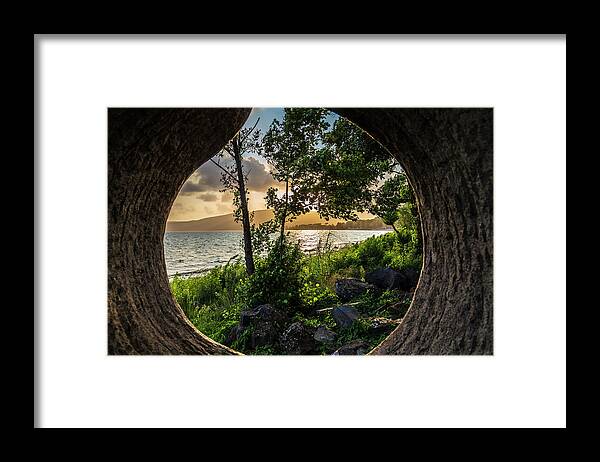 Lake Bracciano Framed Print featuring the photograph Framed view of Lake Bracciano by Fabiano Di Paolo