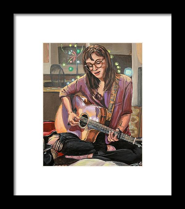 Frances Framed Print featuring the painting Frances Hope Music by Scott Dewis