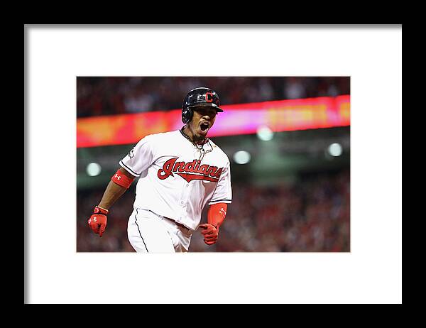 Three Quarter Length Framed Print featuring the photograph Francisco Lindor by Maddie Meyer