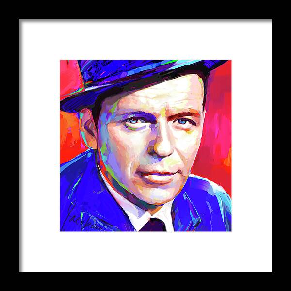 Frank Framed Print featuring the painting Frank Sinatra by Jackie Medow-Jacobson