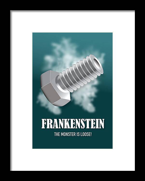 Movie Poster Framed Print featuring the digital art Frankenstein - Alternative Movie Poster by Movie Poster Boy