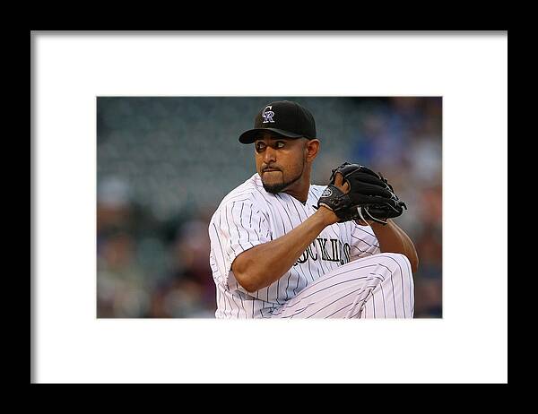 Baseball Pitcher Framed Print featuring the photograph Franklin Morales by Doug Pensinger