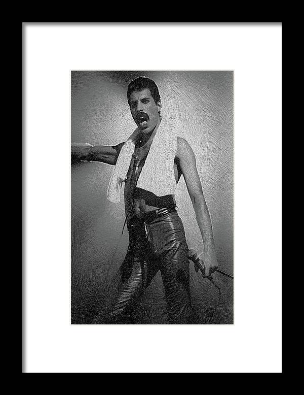 Freddie Mercury Framed Print featuring the painting Freddie Mercury Queen 2 by Tony Rubino