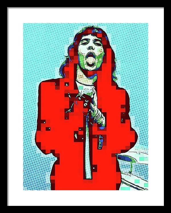 Freddie Mercury Framed Print featuring the mixed media Freddie Mercury RED by Jayime Jean