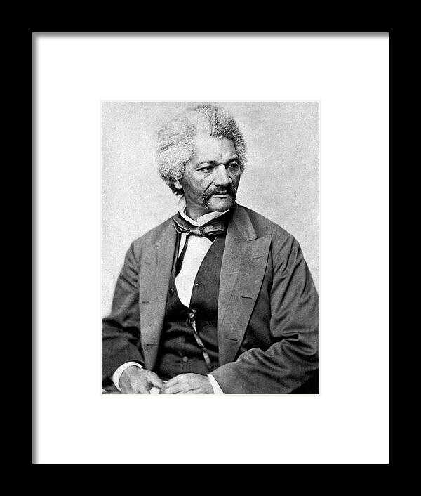Frederick Douglass Framed Print featuring the photograph Frederick Douglass by War Is Hell Store