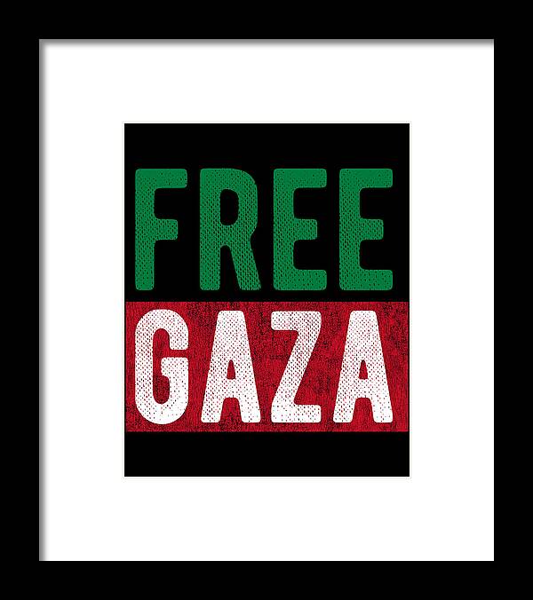 Palestine Framed Print featuring the digital art Free Gaza Palestine by Flippin Sweet Gear