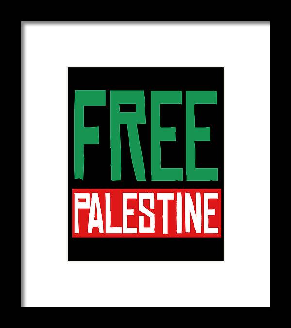 Palestine Framed Print featuring the digital art Free Palestine by Flippin Sweet Gear