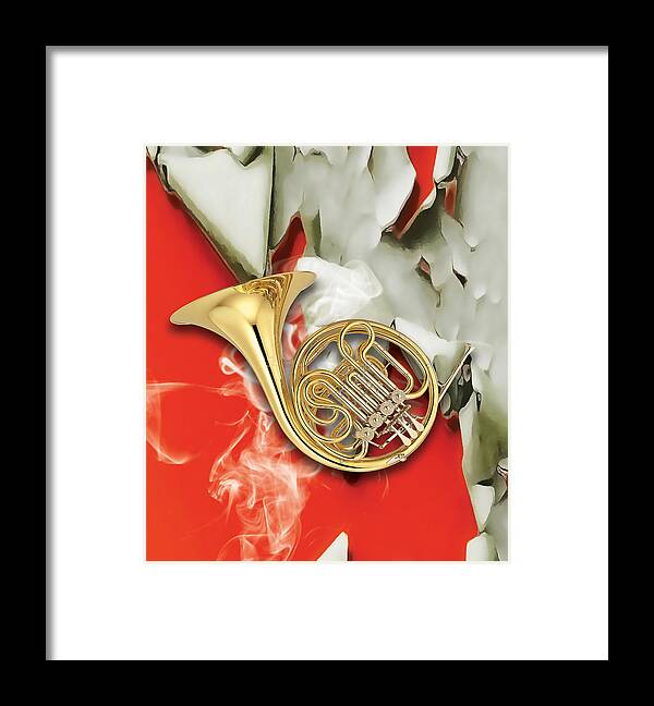 French Horn Framed Print featuring the mixed media French Horn Section by Marvin Blaine