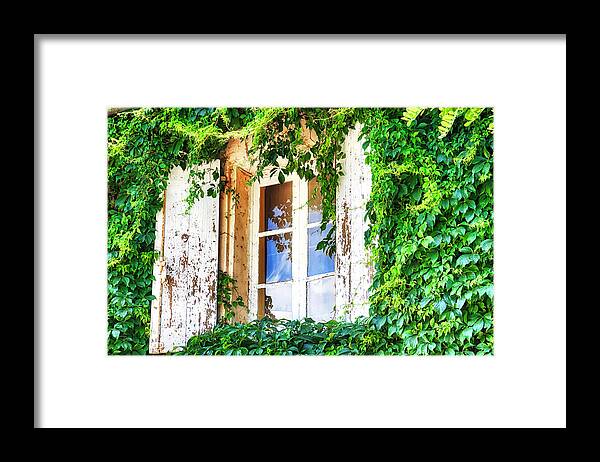 French Framed Print featuring the photograph French window in Provence by Tatiana Travelways