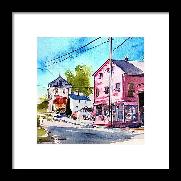 Frenchtown Framed Print featuring the painting Frenchtown Summer Memories, New Jersey 1 by Christopher Lotito