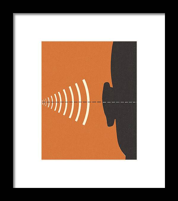 Sound Wave Framed Print featuring the drawing Frequency and Hearing by CSA-Printstock
