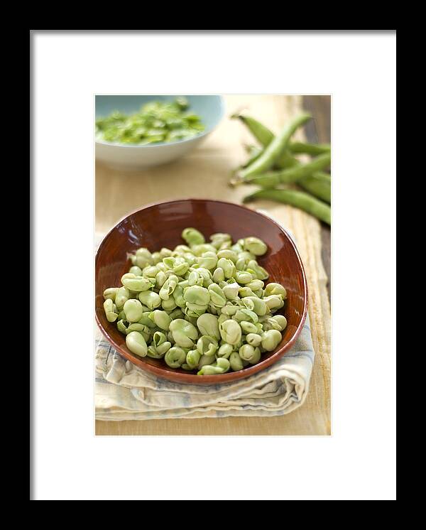 Dish Towel Framed Print featuring the photograph Fresh fava skins by Melina Hammer