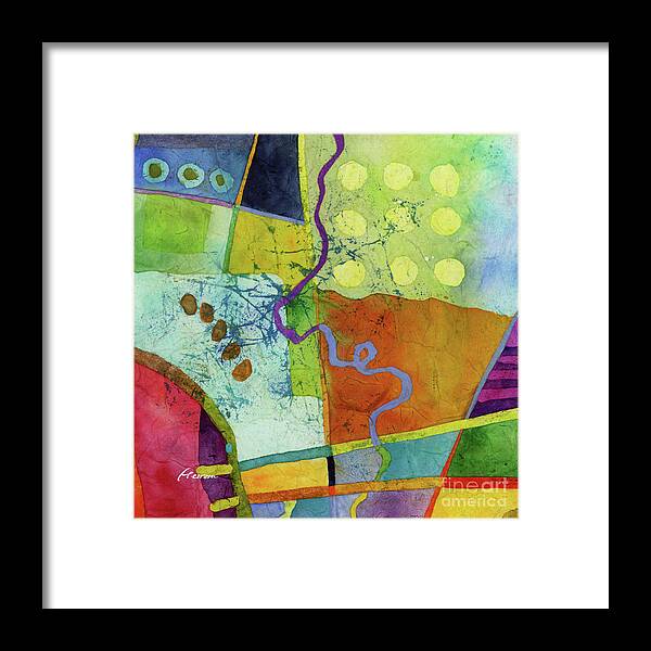 Abstract Framed Print featuring the painting Fresh Paint - Green by Hailey E Herrera