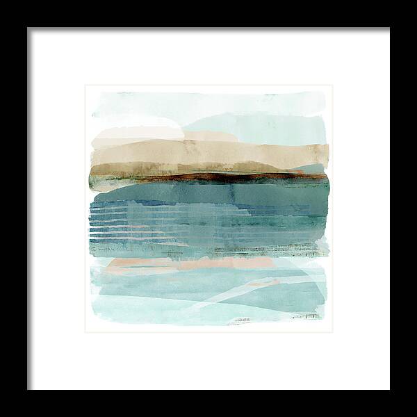 Abstract Framed Print featuring the painting Freshwater Bay I by Flora Kouta