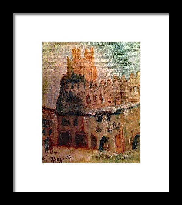 Frias Castle Framed Print featuring the painting Frias Castle by Roxy Rich